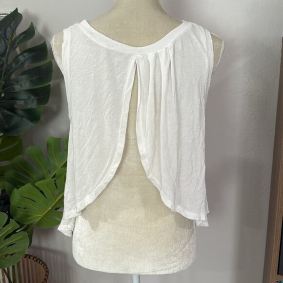 Brandy Melville open back tank White Sleeveless Women's Top - Picture 3 of 5